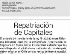 Columna de Felipe Godoy: Repatriación de Capitales